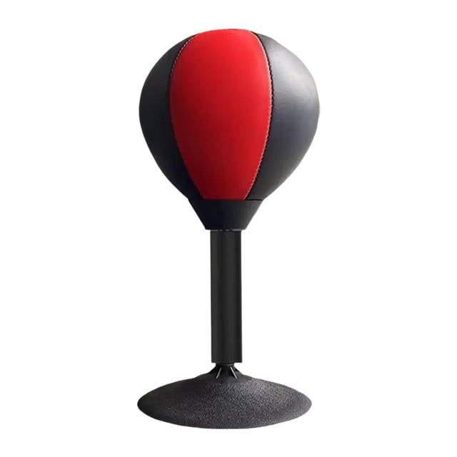 Saco de boxeo con ventosa para escritorio, para entrenamiento de velocidad y fitness Negro Rojo