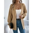 thumbnail image 3 of MESSUEN Long Sweater Cardigan Women Open Weave Sweaters for Women Long Sleeve Sweaters for Women's Fashion Tops Women Womens Cardigans Womens Cardigan Sweaters Khaki L, 3 of 6