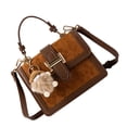 thumbnail image 4 of Bolso bandolera ajustable para compras informales, colgante incluido, talla única, bolso marrón con dijes, 4 of 8