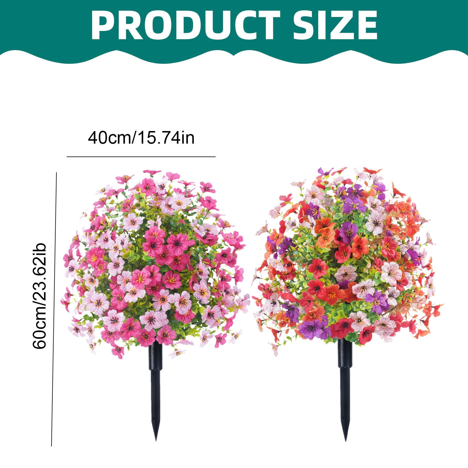 1 Violet Eucalyptus Artificial Flower Arrangement Artificial Plants Outdoor，Artificial Flowers with Ground Garden Stake Faux Greenery Shrubs Garden Accessories for Farmhouse Outdoor Outside Garden