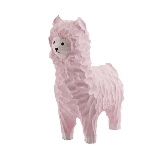Lovely Alpaca Shape Figure Model Exquisite DIY Handmade Cartoon Statue Figure for Living Room Coffee Table Decor Pink
