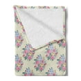 thumbnail image 2 of Floral Soft Flannel Fleece Throw Blanket, Vintage Floral Drawing Style Classical in Pastel Colors Rhythmic Pattern, Cozy Plush for Indoor and Outdoor Use, 50" x 60", Eggshell Multicolor, by Ambesonne, 2 of 5