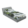 thumbnail image 3 of Ambesonne Landscape Fitted Sheet & Pillow Sham Set, Waterfall with Rocks, Queen, Green Black and White, 3 of 3