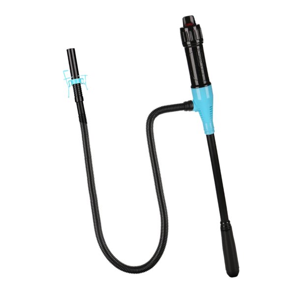 Bomba de transferencia de combustible con manguera de sifón eléctrica para barco, RV, multiusos, manual para aceite y líquido Negro azul