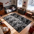 thumbnail image 3 of Area Rugs for Living Room Bedroom, 6'x9' Soft Fluffy Shag Indoor Floor Carpet for Living Room Bedroom Dining Room Office Home Decor, Black, 3 of 6
