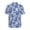 Blue Floral Print, variant on Colorful Pineapple Pattern Men's Casual Short Sleeve Button Shirt, Comfort Men's Short Sleeve Shirt Men's Short Sleeve Button Down Shirt for Travel Beach