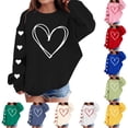 thumbnail image 7 of GiLiling Girls Preppy Heart Sweatshirt, Oversized Pullover Sweatshirt, Kids Fall Winter Long Sleeve Cute Trendy Hoodie with Pocket (Black, 5-6 Years), 7 of 7