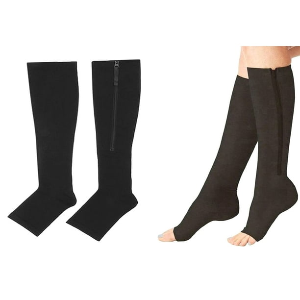 Zip Sox Compression Socks- Black- Small/Medium 