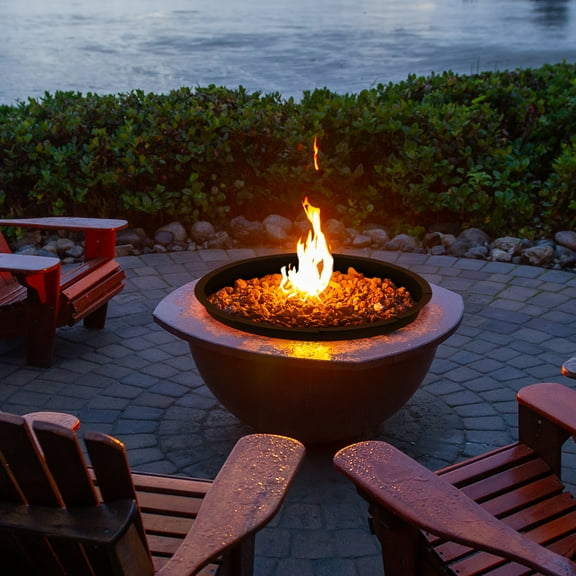 41-Inch Heavy-Duty Steel Outdoor Fire Pit Ring, 45-Inch Outer Diameter Circular Campfire Ring for DIY Backyard Garden Camping Fireplace, Black