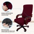 thumbnail image 3 of REGALWOVEN Stretch Jacquard Office Chair Cover Armchair Protector, Large, Burgundy, 3 of 6