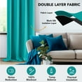 thumbnail image 6 of Deconovo 100% Blackout Curtains for Bedroom, Thermal Insulated, 2 Panels, 52"x63", Turquoise, 6 of 9