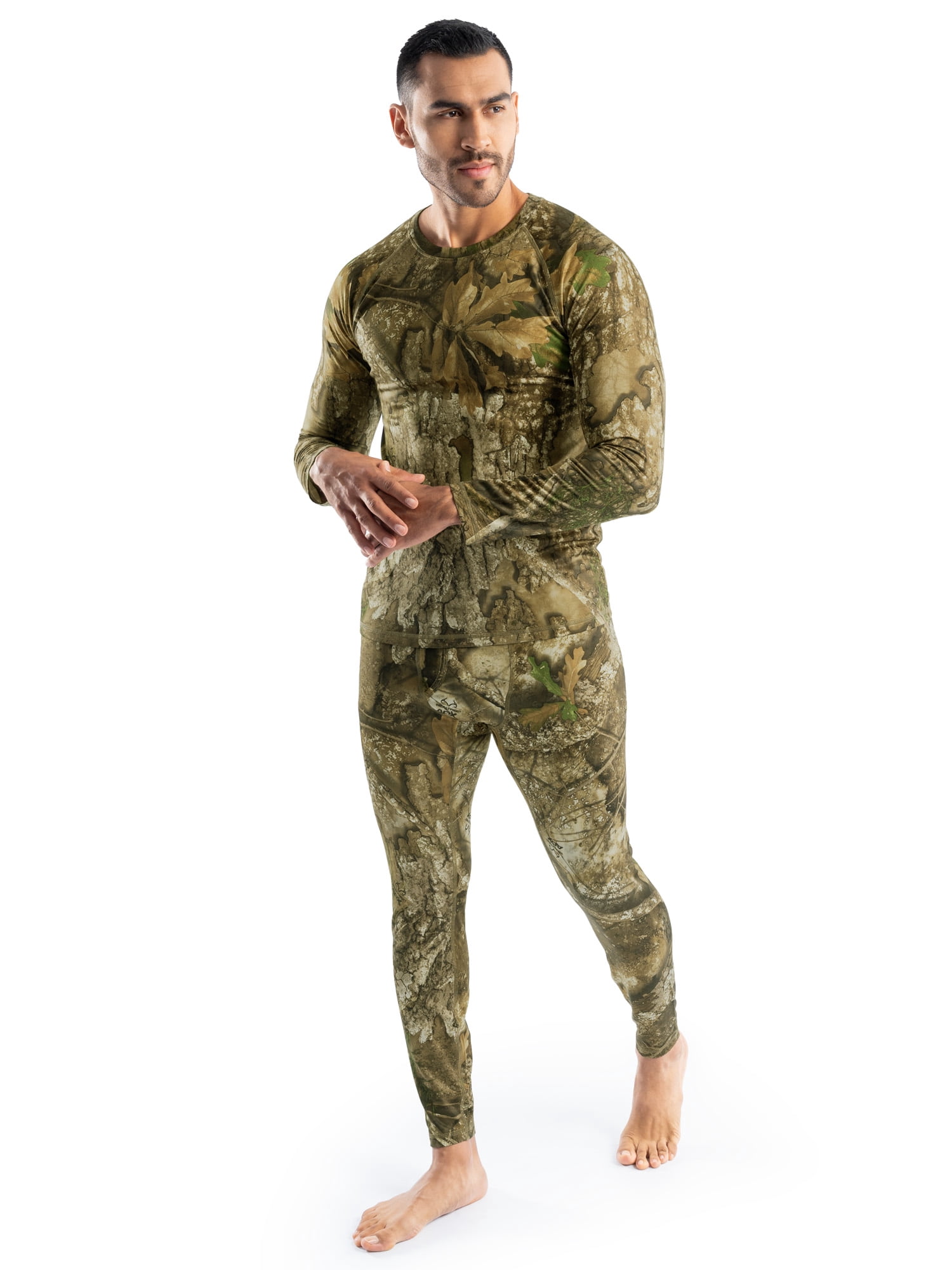 Realtree Men's Heavyweight Fleece Base Layer Thermal Shirt, Realtree APX, XL