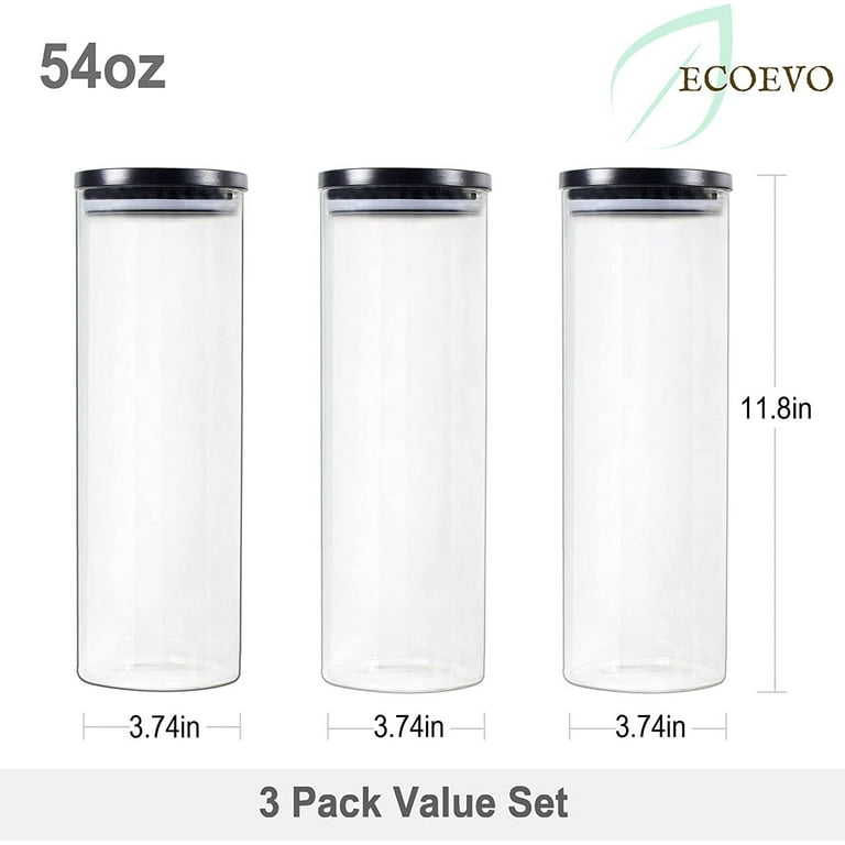 Glass Jars with Black lids, Glass Food Storage Containers with Stackable  Lids, Glass Food Jars and Canisters Sets, Glass Pantry Jars with Airtight  Lids, Glass Storage Jars 6 Pack of 26oz 