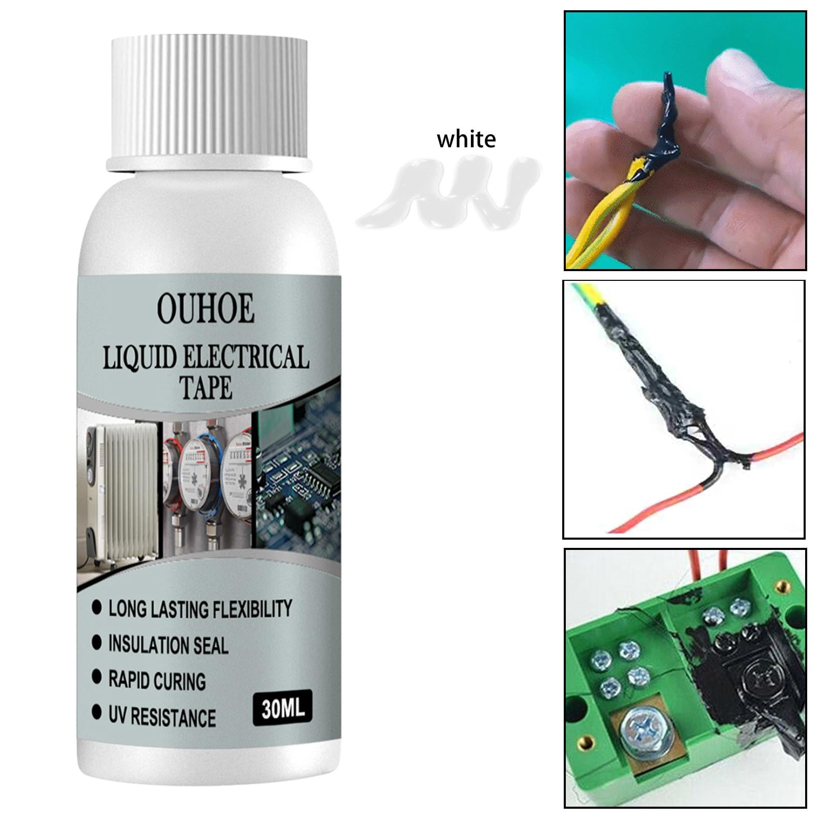 jiaping 6xLiquid Electrical Tape High Temperature Repair Glue for Instruments white 30ml