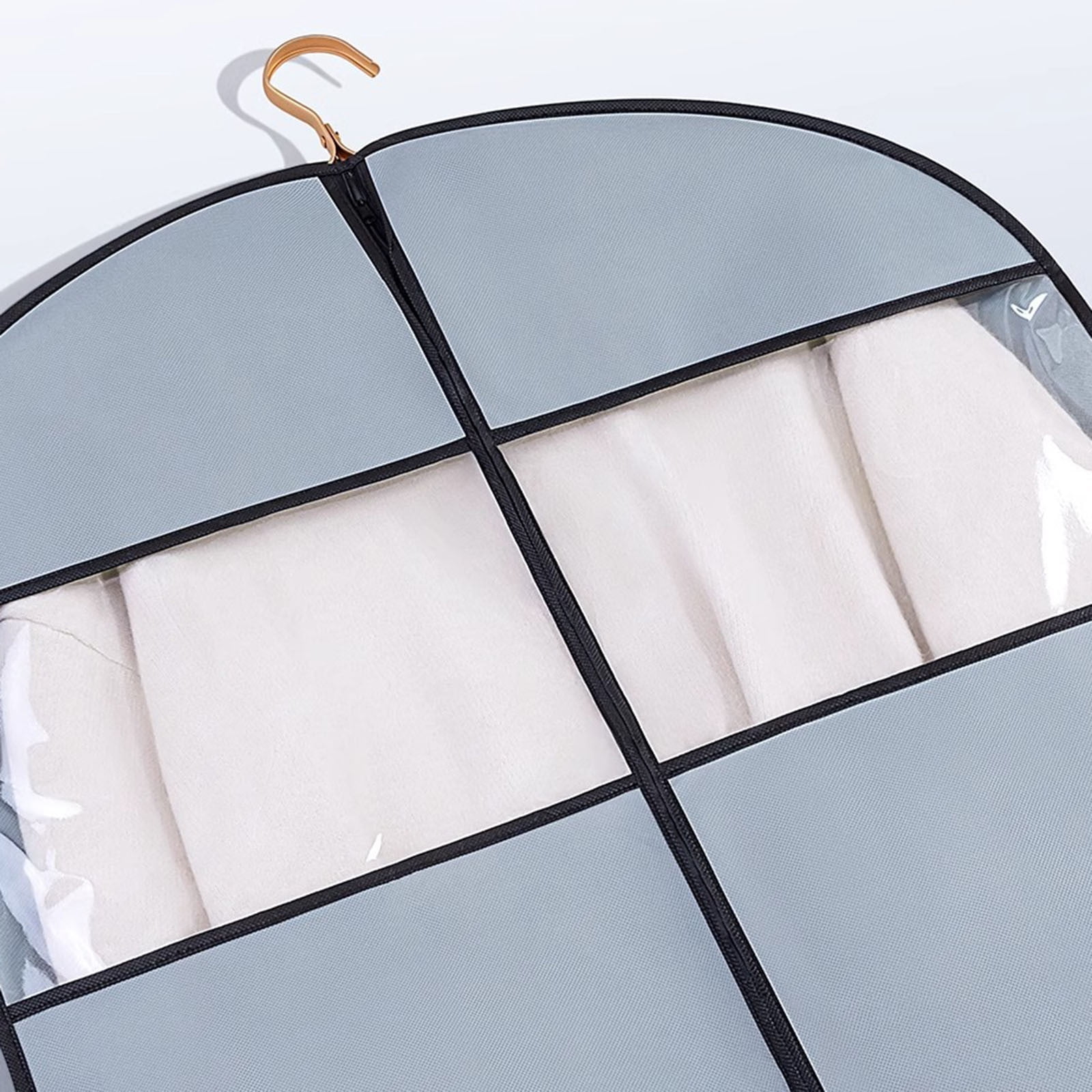 1-3PC Hanging Garment Bag for Clothes Non Woven Suit Bag with Transparent Window and Zipper Dustproof Clothes Cover for Shirts Jackets Dresses Travel Closet Storage for Gowns Long Coats