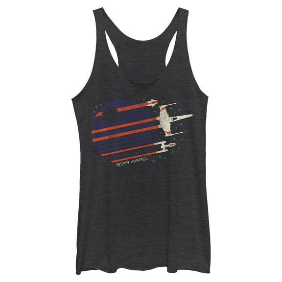 Womens Star Wars Death Star Streaks Racerback Tank