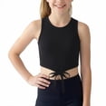 thumbnail image 2 of CPNG Children's Girls' Irregular Cut Vest Summer New Soft Thin Sleeveless Round Neck Solid Color Stylish Belly Tied Crop Tank Top, 2 of 8
