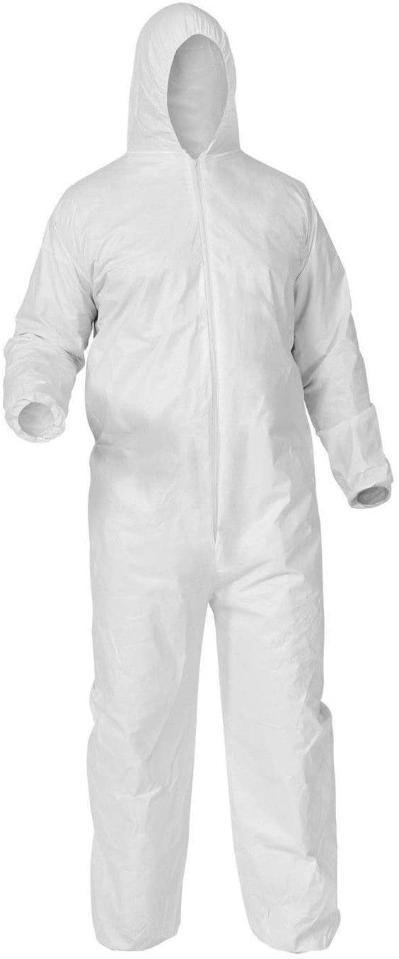 Ankles & Waist 100 Disposable Coveralls w/ Hood Elastic Cuffs White 3X-Large