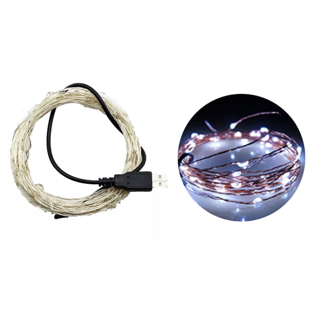 5M 50leds USB Charge Waterproof Silver Wire 5m USB LED string String Lights 5V for Home Wedding Decoration