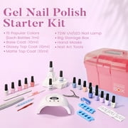 Candy Lover Gel Nail Polish Kit with UV Lamp, 72W Nail Dryer, 15 Colors Colorful Rainbow Quick Dry Long-lasting Gel Nail Polish Set, Nail Polish Kit for Girl Lady Womens Manicure DIY Nail Gift