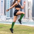 thumbnail image 6 of Lsque Buffalo Plaid Green Black Pattern Sport Compression Socks for Men & Women 15-20 mmHg Knee High Nurse Pregnant Running Medical and Travel Athletic, 6 of 6