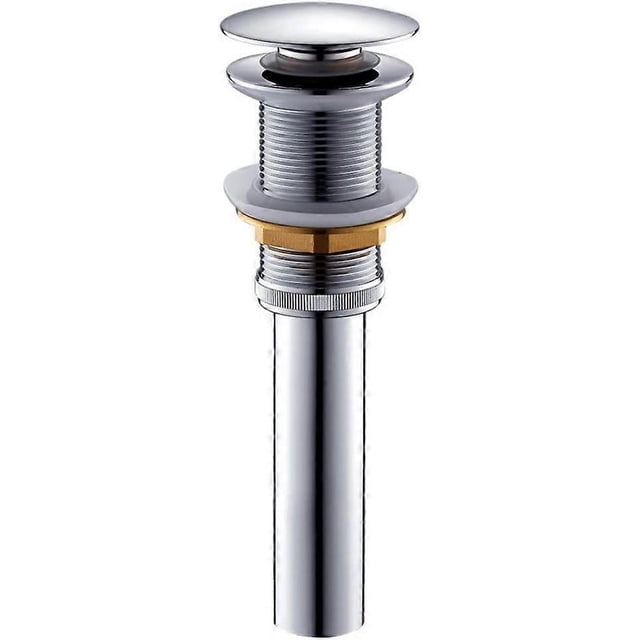 Enkeldelad basin mixer, Push Pop Up Click Clack Plug, But Overfill Made (White)
