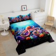 thumbnail image 3 of Ensemble de Douillette Octopus Grand Ensemble de Literie Tentacules Rouges, Ensemble de Couette en Duvet Tropical Côtier Océan Reptile, Déco de Chambre Animal Marin Nautique, 3 of 6