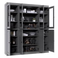 thumbnail image 3 of Palace Imports 100% Solid Wood Kitchen Pantry Storage Cabinet with Glass Doors and Adjustable Shelves, Gray, 3 of 6