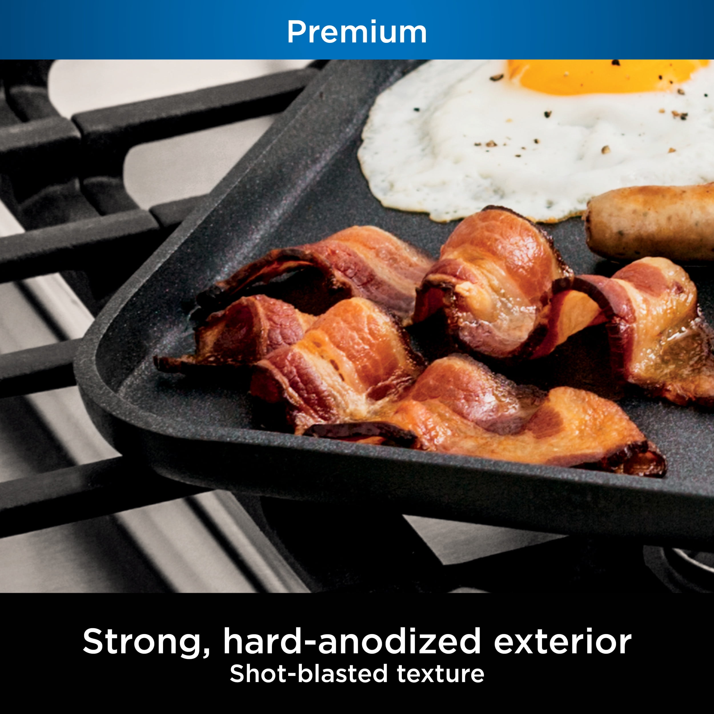 Ninja NeverStick Premium Hard-Anodized 11-Inch Square Griddle Pan