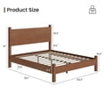 thumbnail image 2 of Solid Wood Bed Frame Queen Size Mid Century Platform Beds with Headboard and Charging Station for Bedroom, No Box Spring Needed, Rustic Brown, 2 of 9