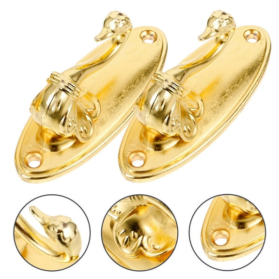 Worgeous  Wall Mount Curtain Tassel Tie Backs Holdbacks Metal Classy Golden