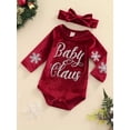 thumbnail image 3 of FAROOT Christmas Sparkly Letter  Snowflake Pattern Playsuit + Headband, 3 of 8