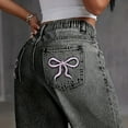 thumbnail image 5 of MZXELPRJD Girls Wide Leg Jeans Tween Girl Bootcut Baggy Jeans Kids Elastic High Waist Denim Pants Vintage Y2k Streetwear Aesthetic Teen Clothes, 5 of 8