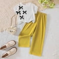 thumbnail image 2 of JUMEYU Clothes for Teens Girls Clothes Shirt + Cargo Pants Sets Summer Outfits Size 11 (Yellow,11 Years), 2 of 8