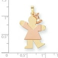 thumbnail image 2 of Beautiful 14k Two-Tone Large Girl w/Bow on Right Engravable Charm, 2 of 2