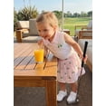 thumbnail image 3 of BemeyourBBs Toddler Baby Girl Summer Clothes Infant Baby Summer Clothes Button Down Collar Sleeveless Vest Tank Tops Golf Cart Print Elastic Waist Pleated Skirt Set, 3 of 9
