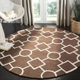thumbnail image 2 of SAFAVIEH Cambridge Joyce Geometric Shapes Wool Area Rug, Dark Brown/Ivory, 2'6" x 4', 2 of 9