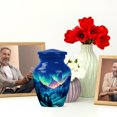 thumbnail image 6 of JAGASY Northern Lights Urn for Ashes Adult Male, Dark Blue Small Urns for Human Ashes Keepsake, Starry Sky Decorative Urns for Mother, Mountain Cremation Urn for Father, (3 Inch), 6 of 7