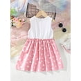thumbnail image 3 of Little Girls Clothes 5T Girls Dress 6 Years Girls Sleeveless Round Neckline Heart Print Dress Girls Summer Casual Dress White, 3 of 6