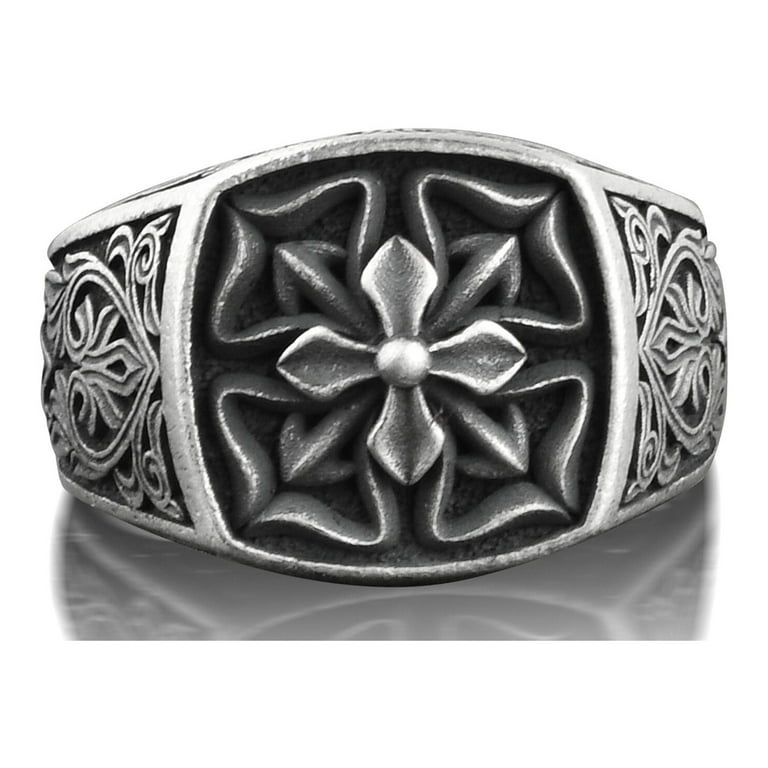 アクセサリー vintage sterling ring floral cross stone Vintage Signed CW 925 Sterling Silver & Marcasite Flower