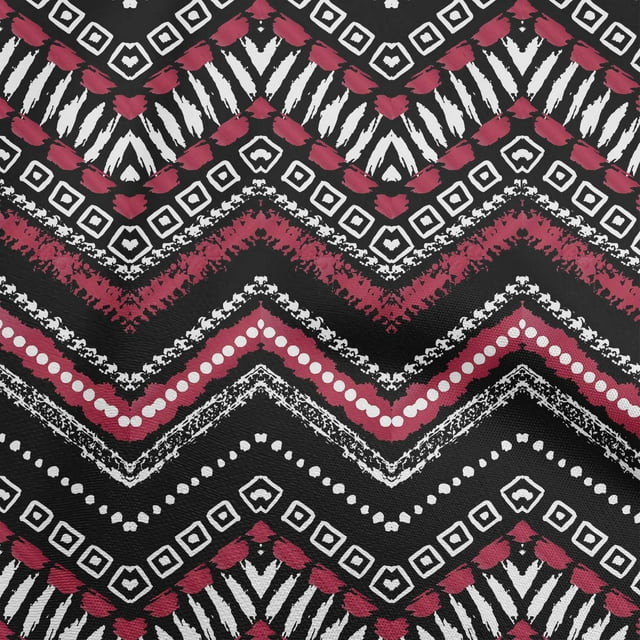 oneOone Tissu en Viscose Chiffon Magenta Tissu pour Robe Ikat Tissu Imprimé au Mètre 42 Pouces de Large