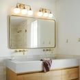 thumbnail image 4 of Bathroom Vanity Light 3 Lights Bathroom Lighting Fixtures Over Brushed Gold Wall Sconces with Frosted Globe Glass for Hallway Restroom, 4 of 5
