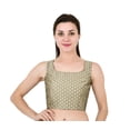 thumbnail image 1 of Sonakshi Fashion Gray Women's Jacquard Readymade Partywear Indian Ethnic Saree Blouse Choli Top Short Sleeve, 1 of 5