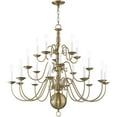 thumbnail image 3 of 20 Light Antique Brass Foyer Chandelier with Steel base material, 3 of 4