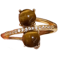 thumbnail image 2 of Anillo de oro con piedra ojo de tigre natural y banda ajustable para, 2 of 7