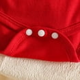 thumbnail image 6 of KPOPLK Newborn Infant Baby Girl Spring Summer Outfit Clothes One-piece Bubble Short Sleeve Ruffle Romper 0-18M & Headband Set(12-18 Months,Wine), 6 of 7