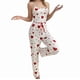thumbnail image 1 of Pijama de Dos Piezas con Top Corto con Estampado de Corazones y Pantalones Anchos para Mujer. Ropa de Dormir para Estar en Casa. Amor Rojo L, 1 of 9