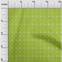 oneOone Cotton Silk Light Green Fabric Geometric Bandhani Sewing Craft Projects Fabric Prints By Yard 42 Inch Wide