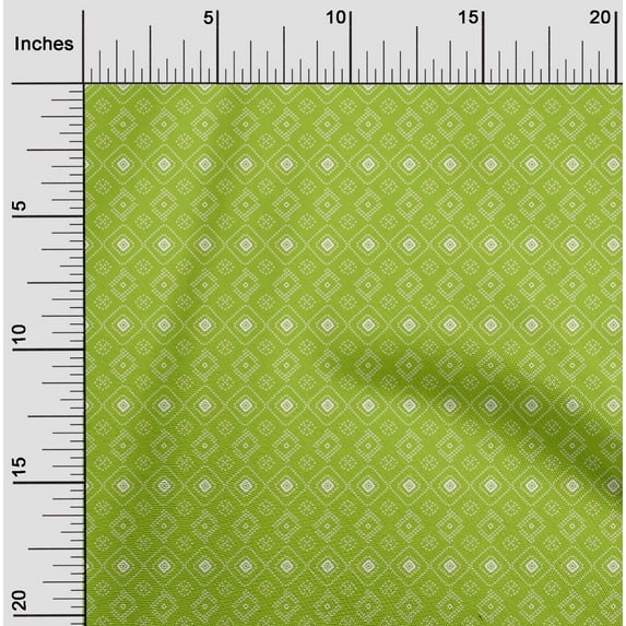 oneOone Cotton Silk Light Green Fabric Geometric Bandhani Sewing Craft Projects Fabric Prints By Yard 42 Inch Wide