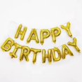 thumbnail image 1 of Pancarta de feliz cumpleaños (letras doradas en 3D) Letras de lámina de Mylar - Decoraciones inflables para fiestas y eventos para niños y adultos - Diversión reutilizable y ecológica JAMW Sencillez, 1 of 5